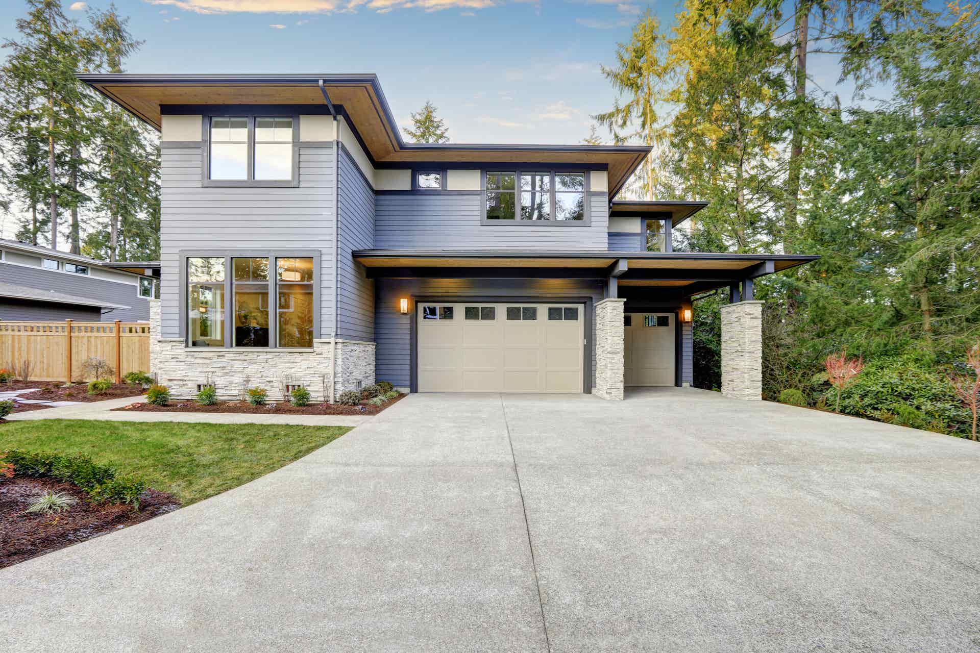Modern two-story house exterior