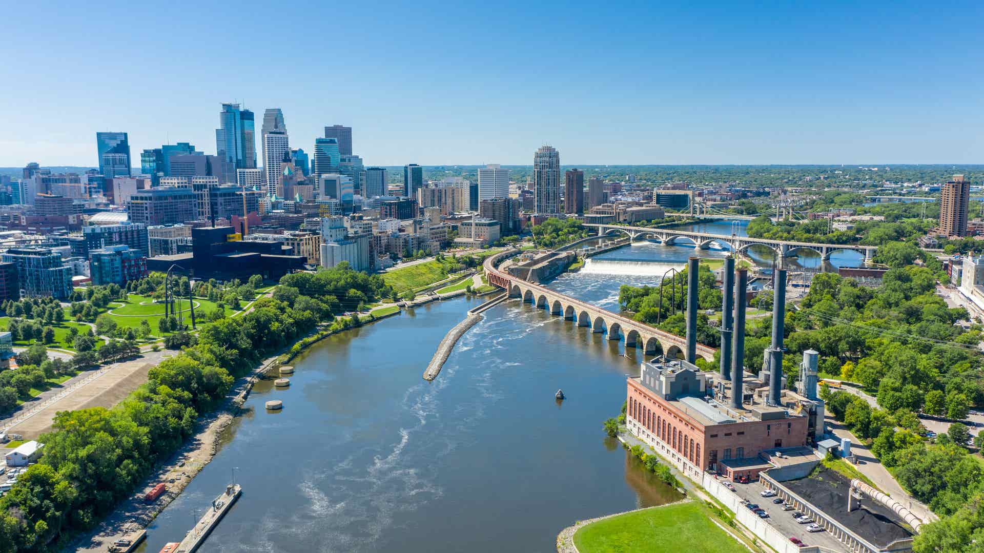 Saint Paul skyline over the river