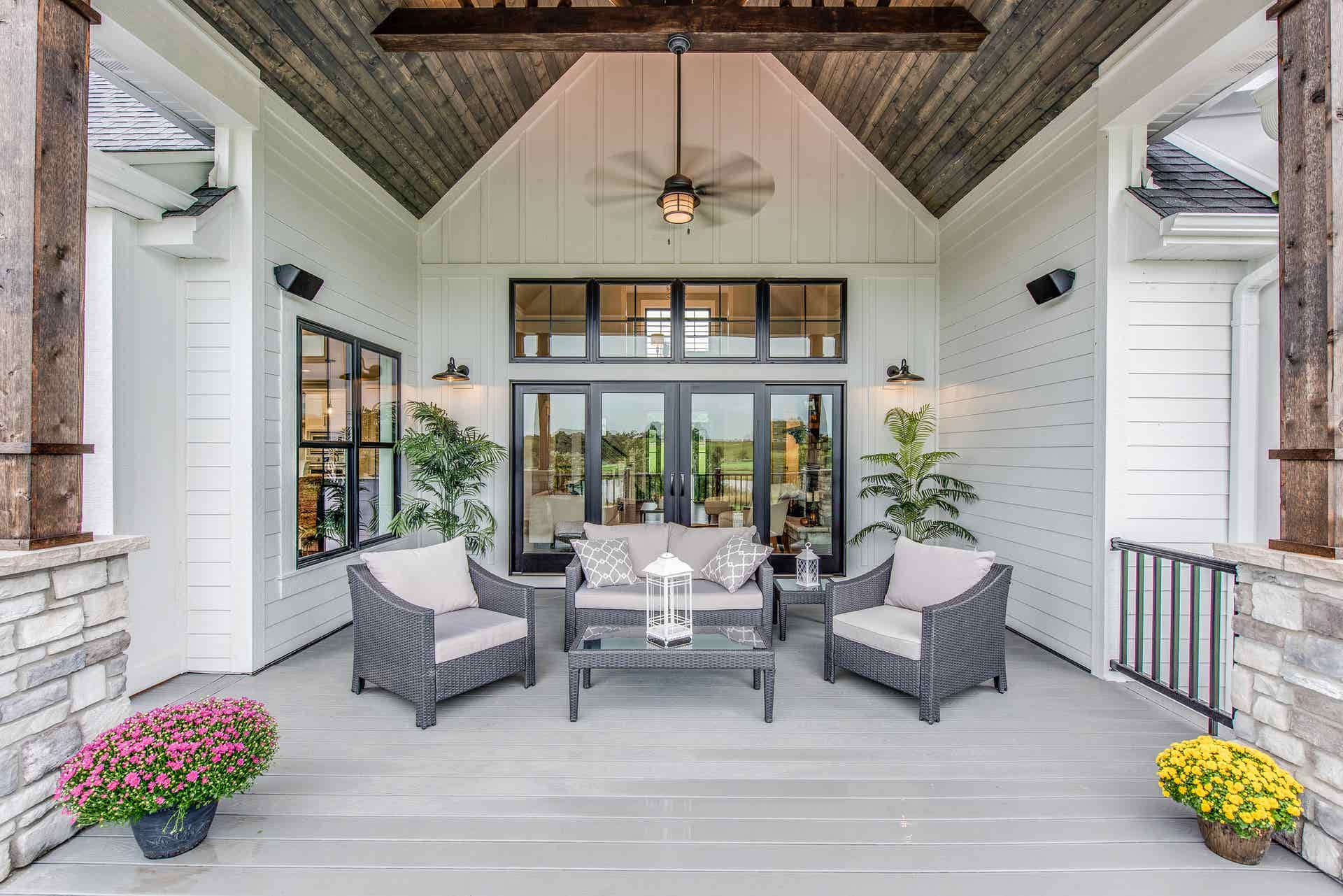 Inviting covered patio at a home